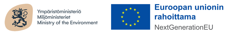 Ymp&auml;rist&ouml;ministeri&ouml;n logo sek&auml; EU Next Gen logo