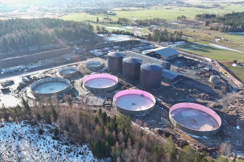 Götene biogas plant construction site in January 2024