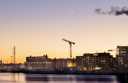 Evening city view of Kalasatama Helsinki