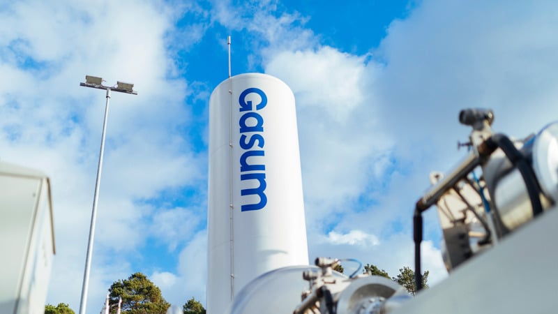 Close-up of Gasum's biogas plant.