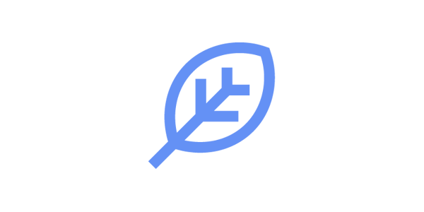 Blue tree leaf icon