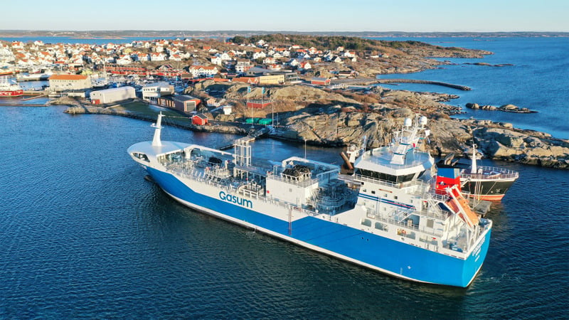 Gasum's bunkering vessel Coralius. 